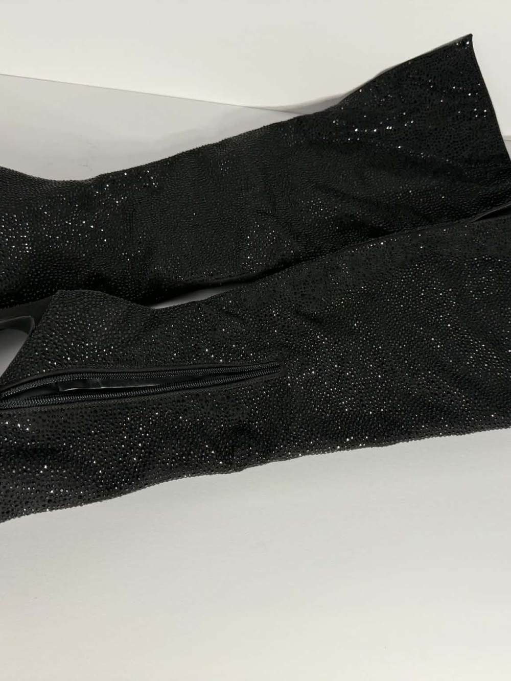 INC International Concepts Black Over-The-Knee Rhinestone Stiletto Boots - Picture 3 of 15